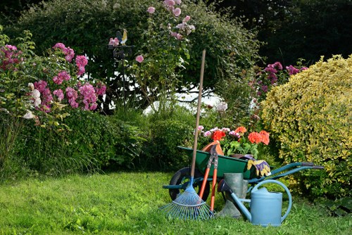 Neatly laid artificial lawn in a Hendon property garden