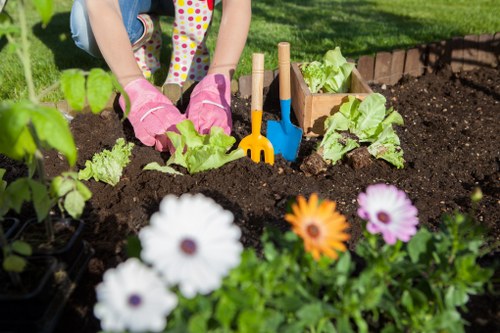 Local Hendon garden landscaping with paving and planting
